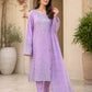 Pakistani Embroidered 3Pcs Cotton Lawn Set Lavender