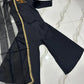 Black Long Flare Sharara Set with Lace Dupatta