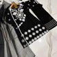 Black Embroidered 3Pcs Cotton Set with Organza Dupatta