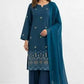 Turquoise Embroidered 3-Piece Cotton Lawn Suit 5.0