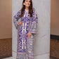 Long Printed 2PC Doria Lawn Suit Blue White