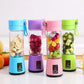Portable Electric Juicer 6 Blade ABS Blue Purple Pink Green