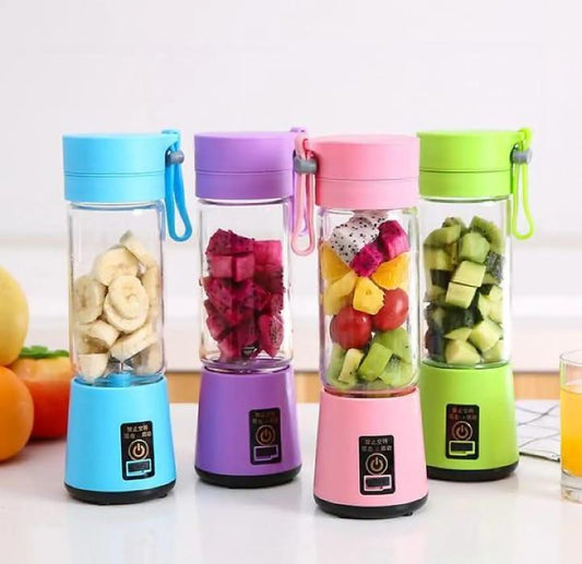 Portable Electric Juicer 6 Blade ABS Blue Purple Pink Green